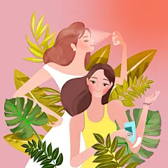 美容美妆彩妆手绘插画美女卡通人物护肤品广告海报设计素材psd-淘宝网