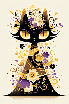 小猫咪插图动物插画图片