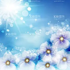 阳光下的花朵  - 源文件下载【酷图网】炫丽花朵,阳光,花朵,炫光,炫丽,梦幻,eps,ai,矢量,高清图片,素材,