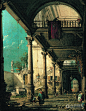 宫殿内的柱廊 - Capriccio with Colonnade in the Interior of a Palace