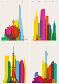 Colorful City Silhouette Prints by Yoni Alter: 