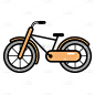 简笔画-旅游交通工具元素-自行车