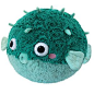 Kawaii毛绒玩具 - 可爱毛茸茸的朋友Squishable Teal Pufferfish：一种可爱的模糊毛绒玩Sn and和挤压！