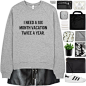 #greyblack #Sweatshirt #leatherskirt #grey #black