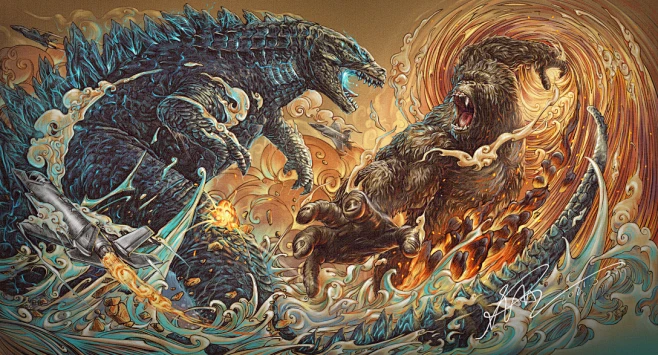 哥斯拉大战金刚-古田路9号-品牌创意/版权保护平台