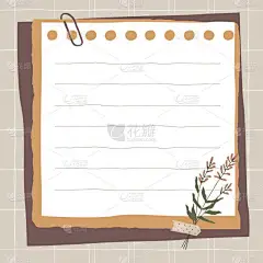 剪贴簿的组成与笔记纸，磁带和花卉元素。故事页