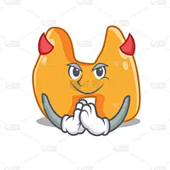 打扮成魔鬼卡通人物设计概念的甲状腺