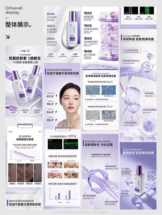 简约高级感护肤品化妆品详情页排版页面参考...