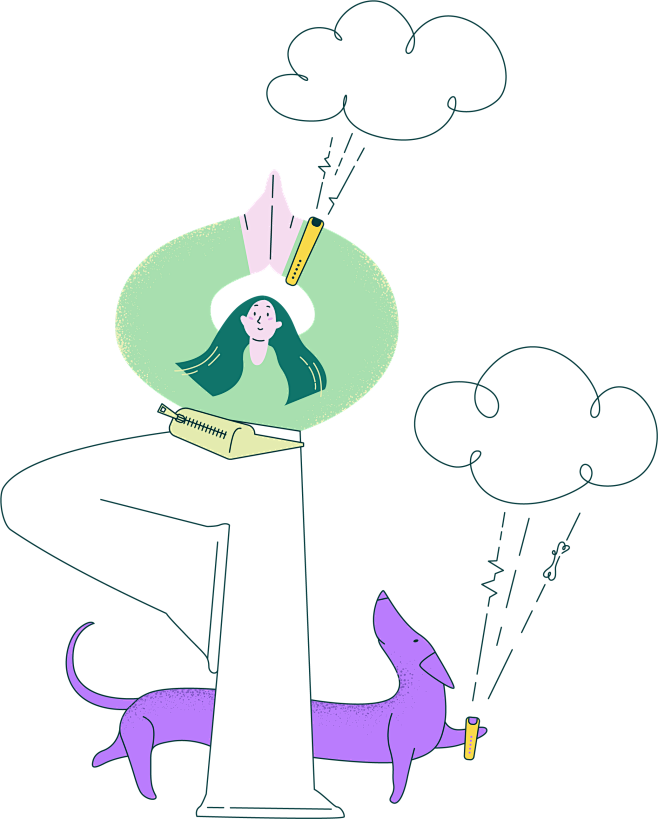 点赞&关注主题 欢快有趣的插画人物PNG...