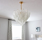 AM Dolce Vita: Vintage Murano Chandelier Update, Novaresi Murano glass leaf chandelier, Murano chandelier, vintage lighting