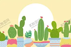 仙人掌背景  【酷图网】仙人掌背景,壁纸,插图,插画,绿色植物,绿植,清新,肉质灌木