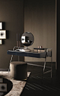 Lou, pouf covered by velvet - Venere, vanity desk: