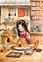 喜欢童话书中的饼干房子…自己动手制作，美美哒! ~ 来自韩国插画家Aeppol 的「森林女孩日记」系列插画。