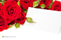 红玫瑰与卡片高清模板图设计图片