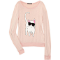 Wildfox Cat Knitted Jersey Sweater