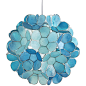 Daisy Capiz Pendant Light : Symbolizing purity while providing pure brilliance, our Daisy Capiz Pendant Light is a shimmering natural. The source of its beautiful blue glow? Capiz shells painted aqua and teal then hand-formed into floral blooms. You know 