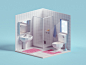 Quick Tiny Toilet Room toilet illustration b3d low poly isometric blender