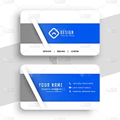漂亮的专业蓝色名片设计