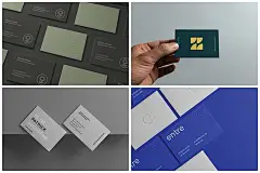 30款时尚质感烫金凹凸印刷工艺商务名片卡片logo设计展示样机模板 Business Card Mockup Bundle - 嗨酷Hiicoo-专注海外高品质设计素材-做设计上嗨酷