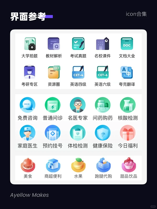 ui设计之：金刚区图标设计参考图片_icon图片素材-花瓣网