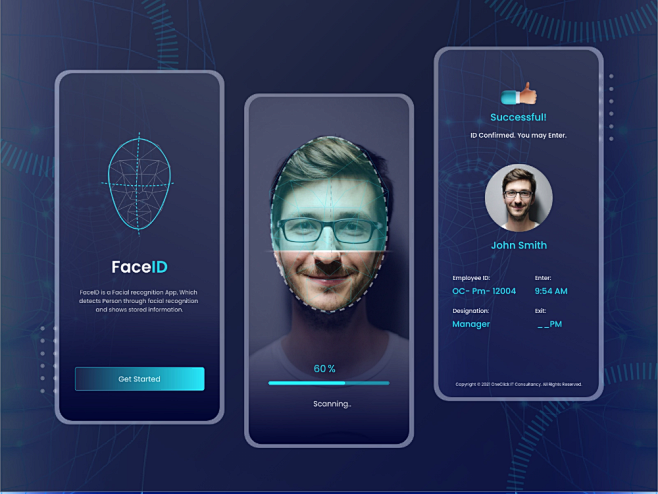 其中包括图片：Face Scanning...