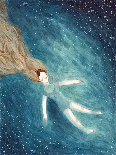 “Blue is my color, watercolor is my way”。插画师 Gemma Capdevila Vinaja 的水彩作品，谜一样的蓝，孤单而治愈？ ​​​​