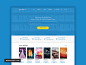 蓝色现代电子商务在线阅读书店服务PSD网页设计模板Bookshop 网页设计 