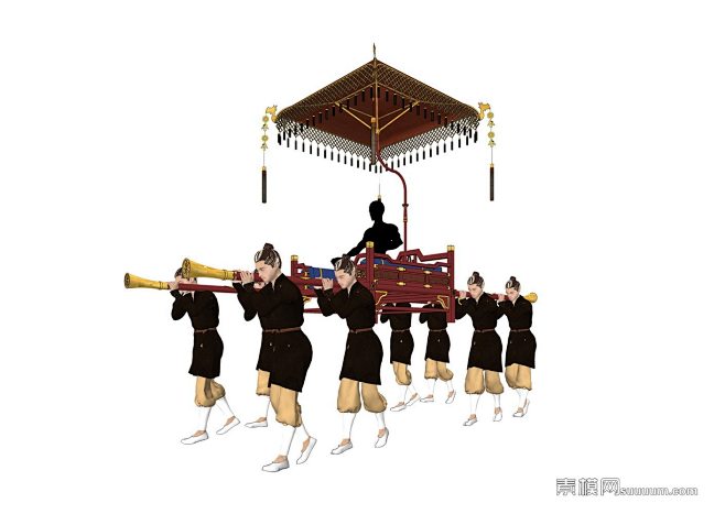 古代步辇轿子SU模型下载_sketchup模型免费下载_素模网-花瓣网