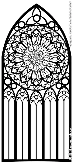 哥特式教堂玫瑰花窗玻璃花窗
