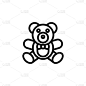 泰迪熊图标在矢量。标识