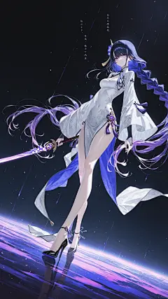 雷电将军|古风旗袍（手机壁纸12期） - 小红书