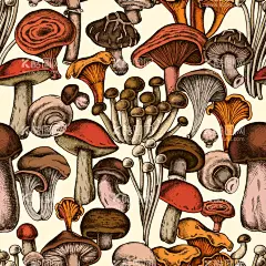 蘑菇  - 源文件下载【酷图网】蘑菇,香菇,数码印花,无缝,女装,童装,