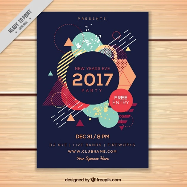 Abstract brochure with polygonal shapes Free Vector