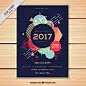 Abstract brochure with polygonal shapes Free Vector