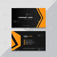 现代黄色设计名片模板