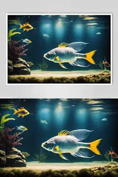 AI数字艺术高清水族馆鱼图片-众图网