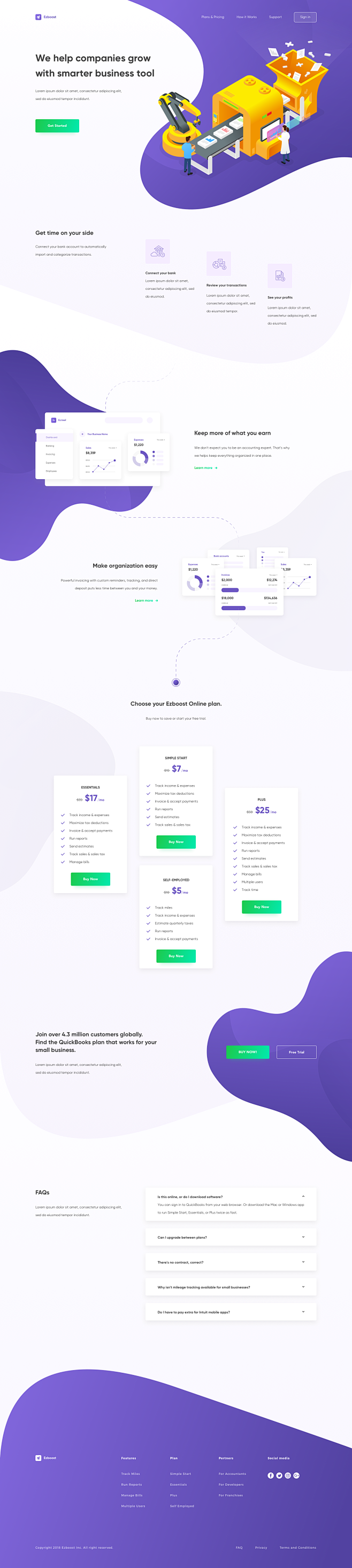 Ezboost landing page