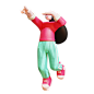 女孩指点东西 3D 插图