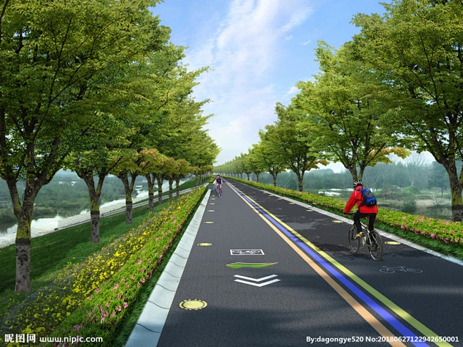 绿道效果图图片_道路景观图片素材-花瓣网