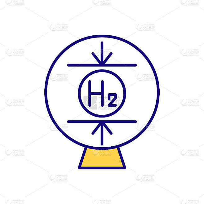 氢压缩RGB颜色图标