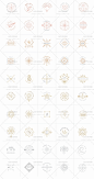 欧式极简鎏金镂空几何图形店铺标志logo水印设计模板PSD分层素材-淘宝网