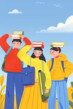 创意热血青年五四青年节人物插画