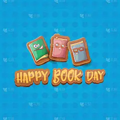 世界读书日,动画片,贺卡,时髦的,书呆子,白昼,可爱的,概念,性格,智慧