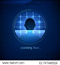 Isolated abstract face scanning technology. Face ID icon. The approval of the user or client authentication procedure