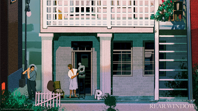 希区柯克《后窗》_canto___插画师...