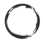 中国风古风水墨毛笔圆圈圆环边框透明免抠PNG图案 PS设计素材 (180)
