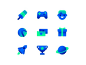 Game Icons 2 win game ice cream joystick gamepad winner cup rocket space planet icon set icon money player