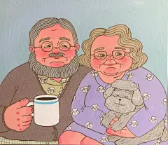 老头和老太太的爱情故事 温馨的插画 超治愈插画