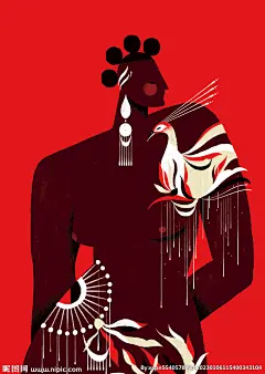 潮流插画壁纸抽象人物海报