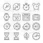 时间和时钟图标,平面设计,细线风格——对象图标Time And Clock Icons, Flat Design, Thin Line Style - Objects Icons报警,圆、时钟、设计师、数字化,平坦,玻璃,图形,小时,沙漏,小时,图标,线,分钟,圆的,沙子,设置,速度,秒表,象征,薄,一分一秒的流逝,时间,计时员,计时器,计时器,矢量,墙,手表 alarm, around, circle, clock, designer, digital, flat, glass, graphic, ho